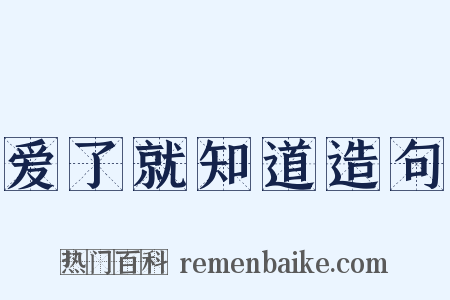 爱了就知道造句是什么意思的图片